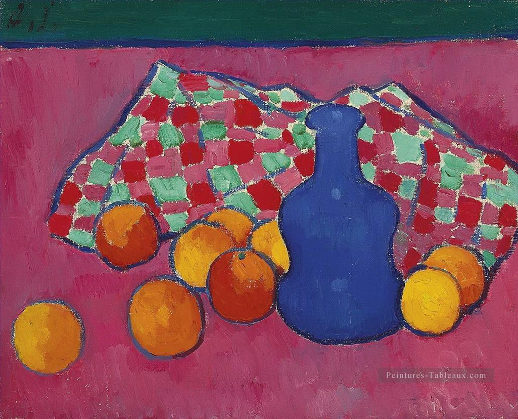 vase blaue mit orangen 1908 Alexej von Jawlensky Peintures à l'huile